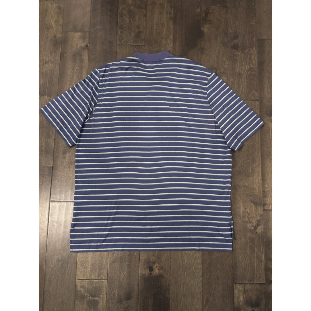 Vtg Ralph Lauren Polo Golf Shirt Purple Striped Mens Size 2XL‎ Short Sleeve